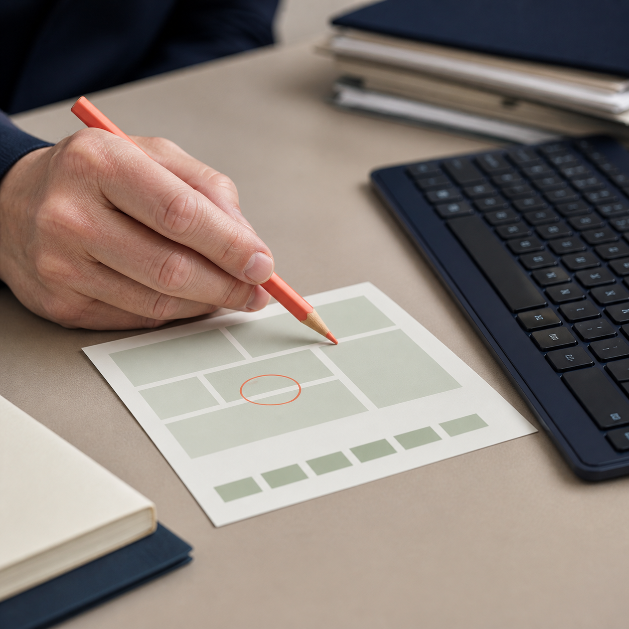 Menschliche Prüfung an einem digitalen Arbeitsplatz